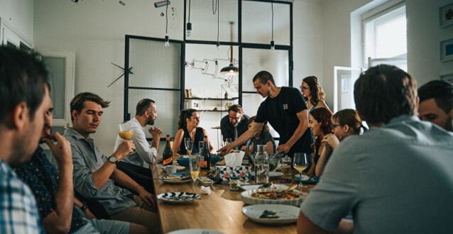 Another close-up of Brainz Studios team having traditional breakfast together.